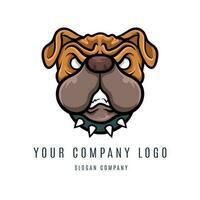 angry animal buldog minimalist logo vector