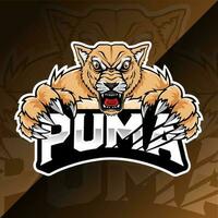 angry wild animal puma esport logo illustration vector