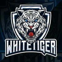 blanco Tigre Insignia emblema deporte logo vector