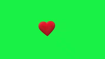 3d l'amour cœur forme tremblement droite la gauche sur vert écran Contexte boucle 4k HD vidéo video