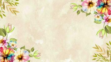 Watercolor floral wedding Autumn summer overlay background animation video. Valentine's Day, Mother's Day, Weddings, and Women's Day background loop video animation