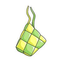 ketupat food festival muslim, vector illustration, realistic design, rice dumpling