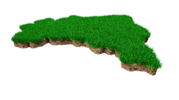 Brazil Map Grass and ground texture 3d illustration png