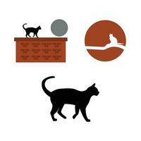 set of cat icons isolated on white background vector