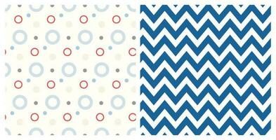 Set of seamless geometric patterns of circles and chevron style. Design for springtime, Mothers day, Easter celebration, scrapbooking, nursery decor, home decor, paper crafts. vector