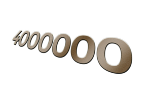 4000000 prenumeranter firande hälsning siffra med metall design png