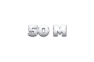 50 millón suscriptores celebracion saludo número con metal diseño png