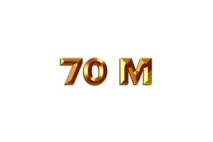 70 million les abonnés fête salutation nombre avec d'or conception png