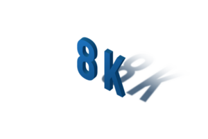 8 k subscribers celebration greeting Number with isomatric design png