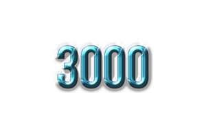 3000 iscritti celebrazione saluto numero con plastica design png