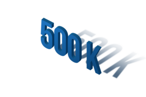 500 K iscritti celebrazione saluto numero con isomatric design png