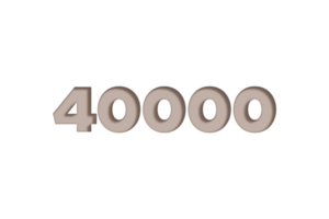 40000 subscribers celebration greeting Number with engrave design png