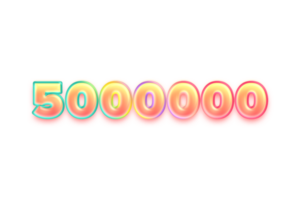 5000000 prenumeranter firande hälsning siffra med godis Färg design png