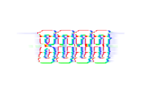 8000 subscribers celebration greeting Number with glitch design png