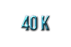 40 k subscribers celebration greeting Number with plastic design png