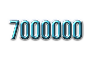 7000000 subscribers celebration greeting Number with plastic design png