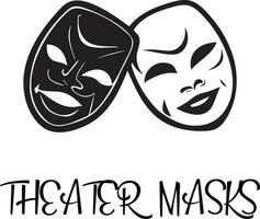teatro mascaras logo vector archivo