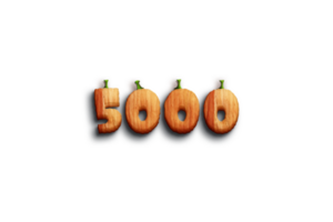 5000 abonnees viering groet aantal met pompoen ontwerp png