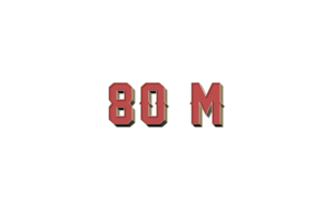 80 million subscribers celebration greeting Number with retro design png
