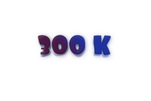 300 k subscribers celebration greeting Number with ink design png
