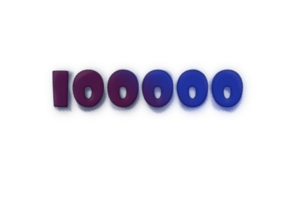 100000 subscribers celebration greeting Number with ink design png