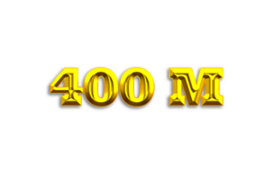 400 millón suscriptores celebracion saludo número con oro diseño png