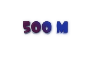 500 million subscribers celebration greeting Number with ink design png