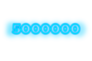 5000000 subscribers celebration greeting Number with glow design png