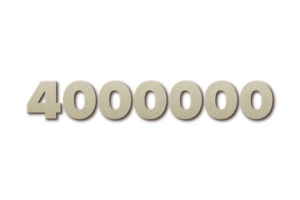 4000000 subscribers celebration greeting Number with card board 2 design png