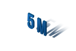 5 million subscribers celebration greeting Number with isomatric design png