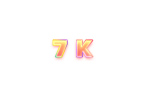 7 K iscritti celebrazione saluto numero con caramella colore design png