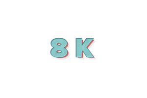 8 k subscribers celebration greeting Number with unique design png