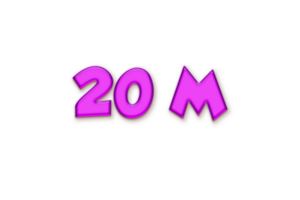 20 million subscribers celebration greeting Number with liquid design png