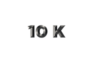 10 k subscribers celebration greeting Number with elegant design png