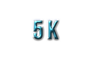 5 k subscribers celebration greeting Number with plastic design png