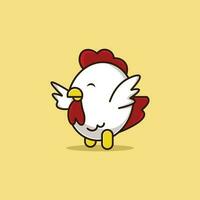 icono, logo diseño, linda pequeño pollo logo personaje. vector