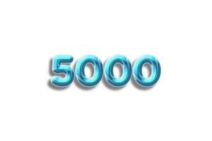 5000 iscritti celebrazione saluto numero con plastica design png