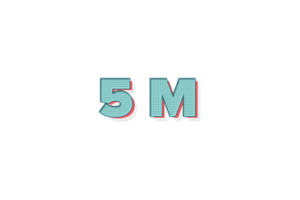 5 million subscribers celebration greeting Number with unique design png