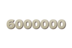 6000000 subscribers celebration greeting Number with card board 2 design png