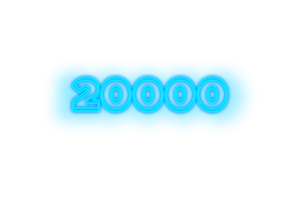 20000 subscribers celebration greeting Number with glow design png