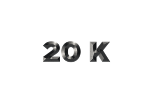 20 k subscribers celebration greeting Number with elegant design png