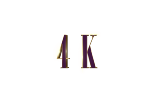 4 k subscribers celebration greeting Number with luxury design png