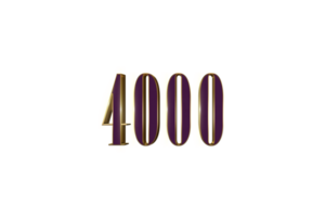 4000 iscritti celebrazione saluto numero con lusso design png