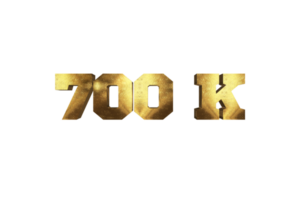 700 k  subscribers celebration greeting Number with brass design png