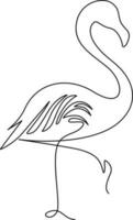 Outline black icon of flamingo vector