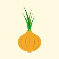 Fresh healthy onion. Cartoon style. vector