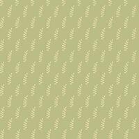 Pattern with beige leaves on olive background. vector
