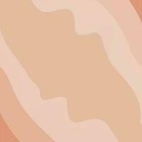 Abstract frame of wavy lines in trendy soft coffee hues with copyspace. Vector Background texture.