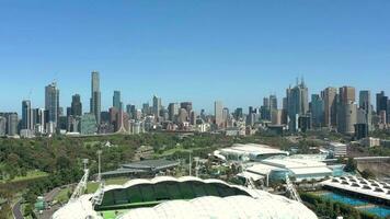 Melbourne City Australia and Yarra River Aerial Reveal video