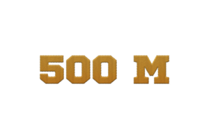 500 million subscribers celebration greeting Number with embroidery design png